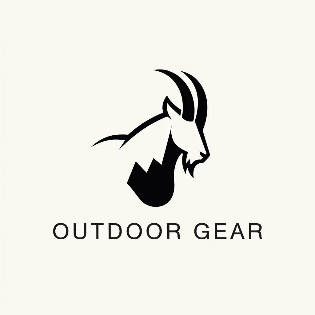 Recraft V4.1 flat vector logo of a mountain goat for an outdoor gear brand