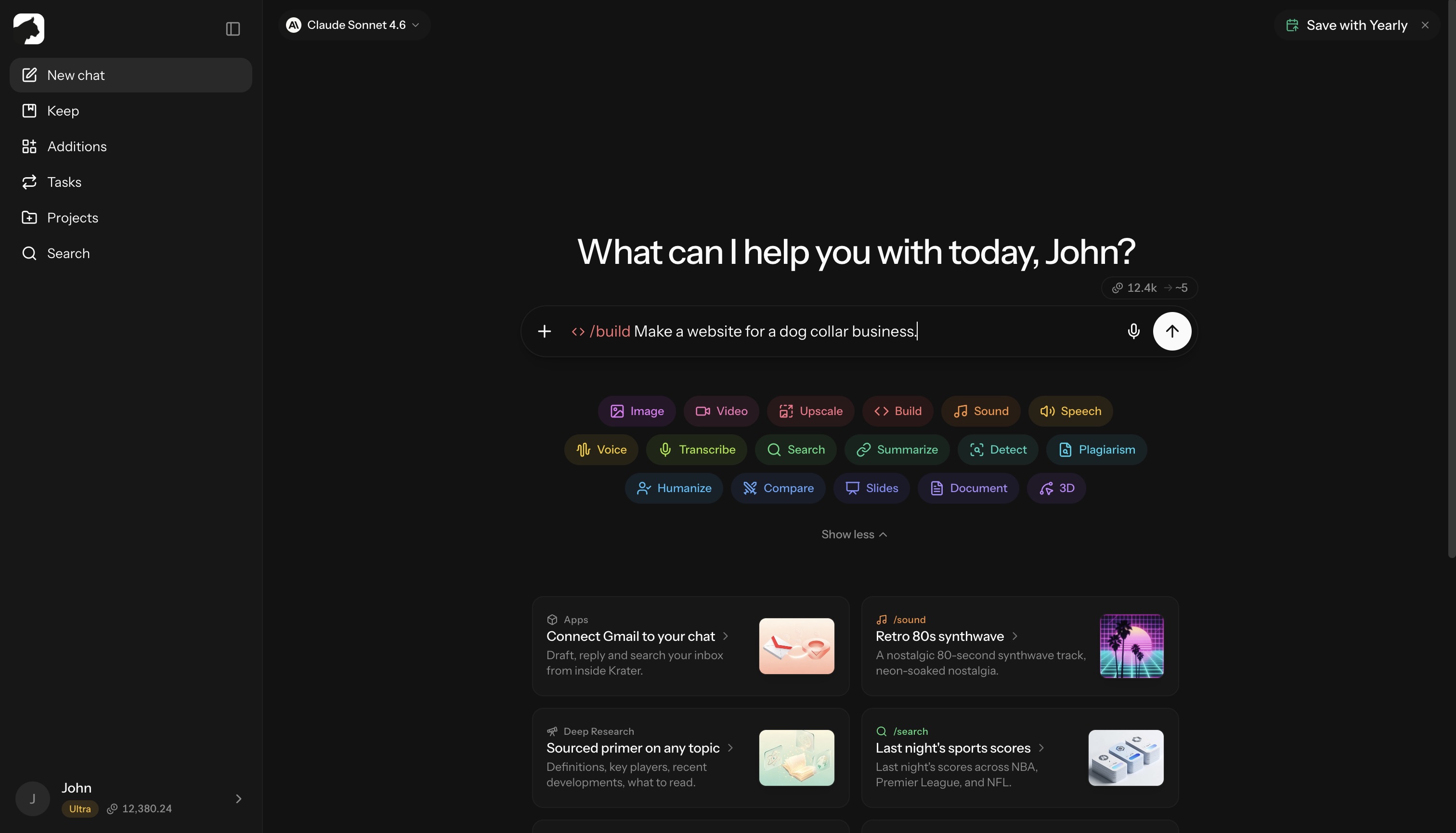 The /build command for creating mini-apps and tools